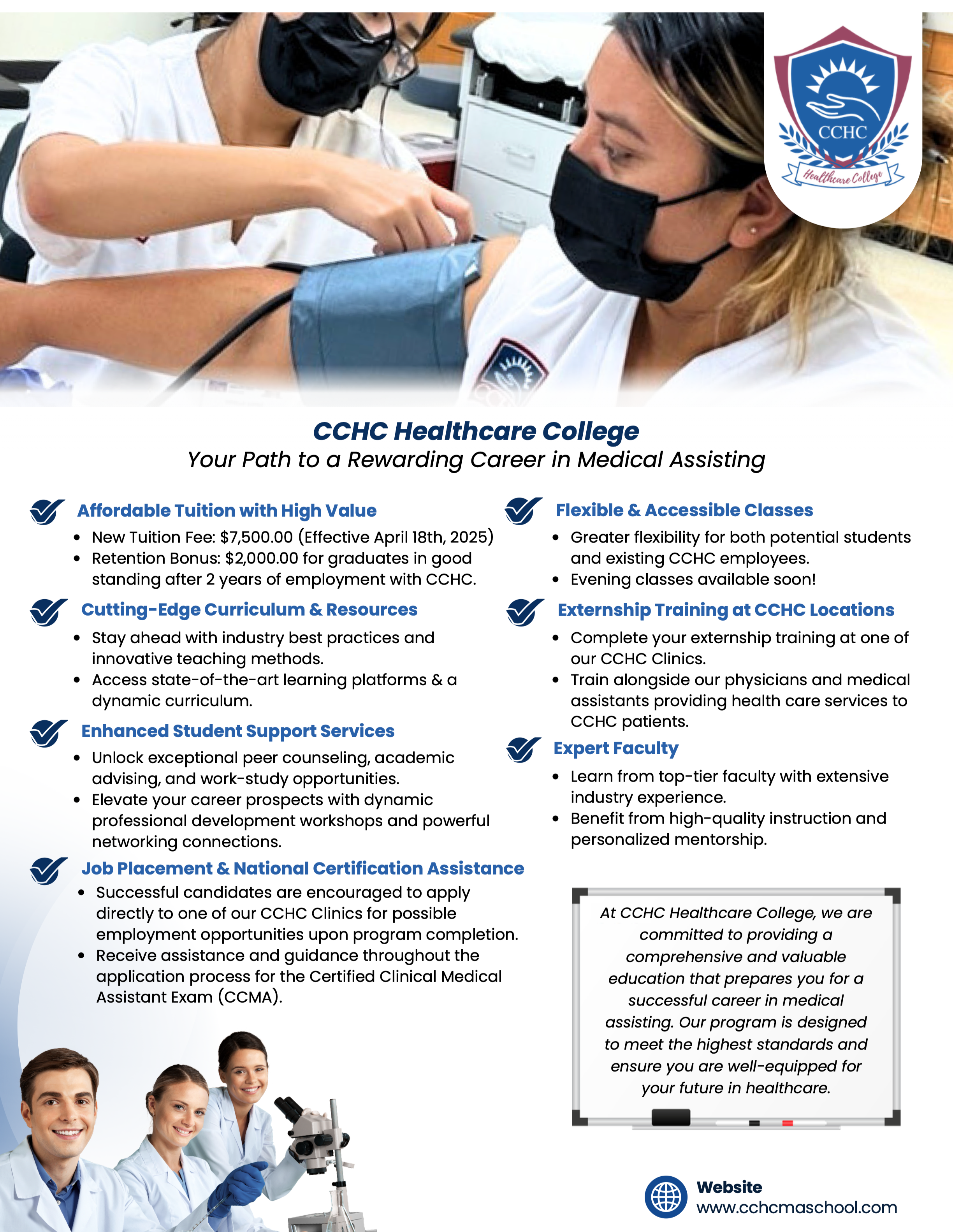 CCHC Healthcare College Flyer 2025